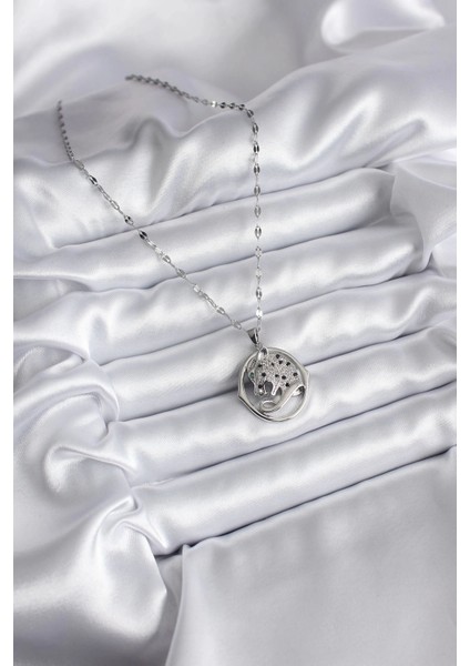 316L Çelik Gümüş Renk Zirkon Taşlı Jaguar Model Kadın Kolye fiyatları