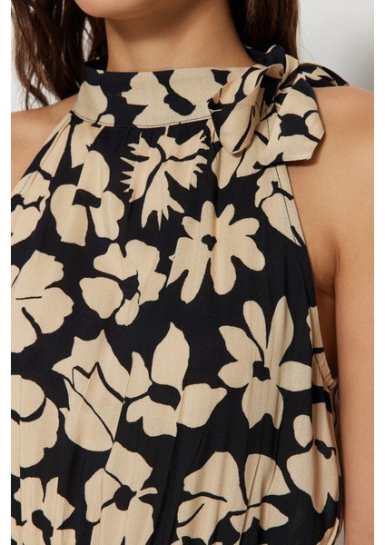 Shopeonly siyah Midi Dokuma Çiçek Desenli Elbise fırsatları