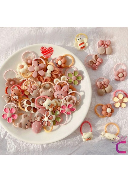 20'li Özel Tasarım Hediyelik Soft Kız Bebek Lastik Toka Seti - Dayanıklı Çocuk Lastikli Saç Tokası fırsatları