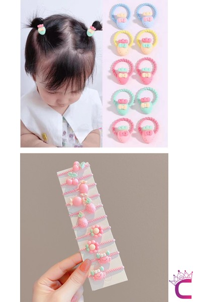 20'li Renkli Karışık Figürlü Dayanıklı Kız Çocuk Lastik Toka Seti - Sevimli Bebek Lastikli Toka fiyatları