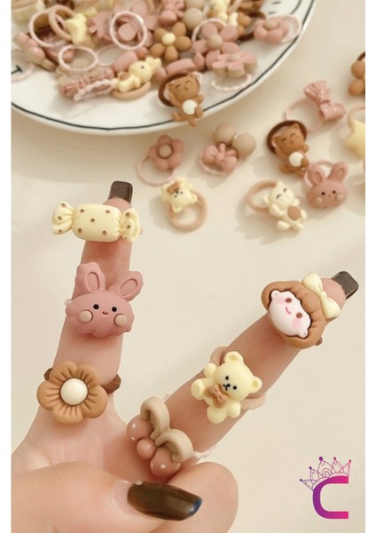 20'li Özel Tasarım Hediyelik Soft Kız Bebek Lastik Toka Seti - Dayanıklı Çocuk Lastikli Saç Tokası fiyatları