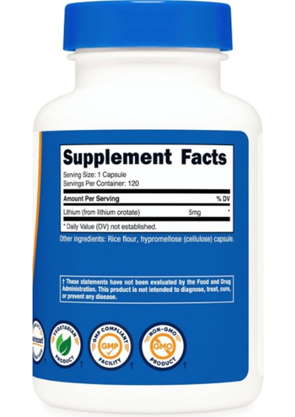 Lithium Orotate 5 mg - 120 Veggie Capsul fırsatları