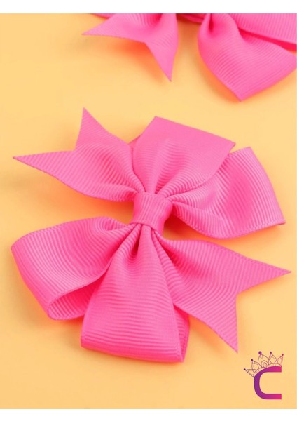 2'li Kız Çocuk Grogren Saten Fiyonk Toka Seti Pembe - Fiyonklu Kurdele Klips Pens Saç Tokası fırsatları