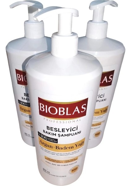 3 Adet Argan Badem Yağı 900 ml Professional Besleyici Bakım Şampuan