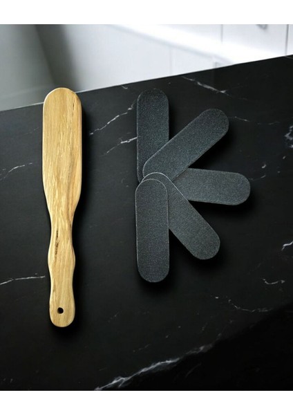 Ahşap Topuk ve Pedikür Spatulası Seti, 5 Yedek Törpü İle Birlikte fiyatları