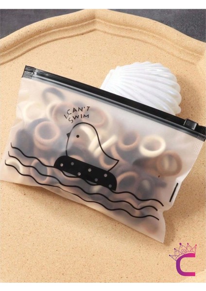 100'LÜ Günlük Kahve Tonlu Çantalı Küçük Lastik Toka Seti - Kız Çocuk Yumuşak Lastikli Saç Tokası fiyatları