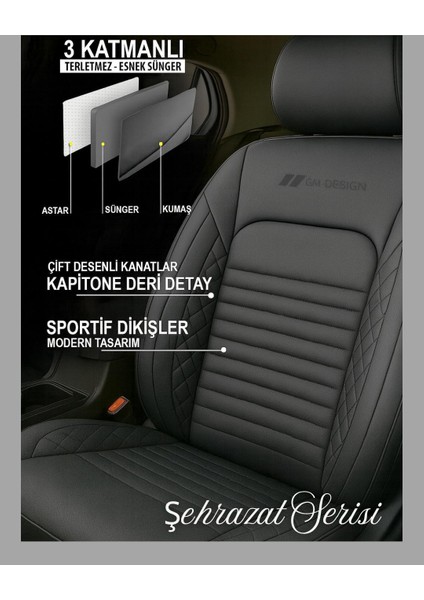 Chevrolet Cruze Uyumlu Şehrazat Serisi Oto Koltuk Kılıfı fiyatları