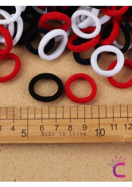 100'LÜ Renkli Çantalı Minik Havlu Lastik Toka Seti - Günlük Kadın Çocuk Yumuşak Lastikli Saç Tokası fırsatları