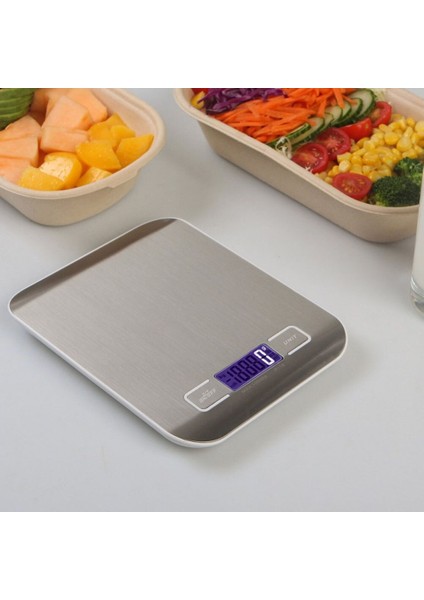 Büro Ev Ofis Mutfağı Için 5kg 1gr Hassas Pilli Paslanmaz Çelik Dijital Terazi