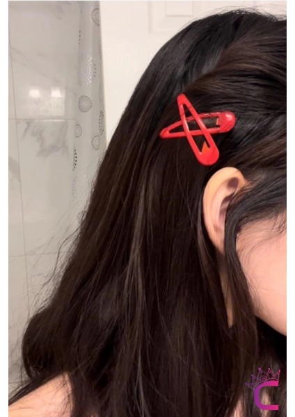 4'lü Model Çıt Çıt Toka Seti Kırmızı 5 cm - Günlük Kullanım Çıtçıt Toka Yan Saç Tokası fiyatları