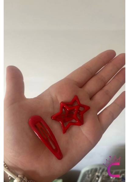 4'lü Model Çıt Çıt Toka Seti Kırmızı 5 cm - Günlük Kullanım Çıtçıt Toka Yan Saç Tokası fırsatları