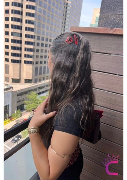 4'lü Su Damlası Yıldızlı Çıtçıt Toka Seti Kırmızı - Günlük Kullanım Yıldız Çıtçıt Yan Saç Tokası fiyatları