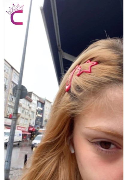 4'lü Su Damlası Yıldızlı Çıtçıt Toka Seti Kırmızı - Günlük Kullanım Yıldız Çıtçıt Yan Saç Tokası modelleri