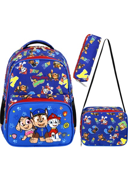 Paw Patrol 3'lü Set Ilkokul Çantası, Termal Beslenme Çantası ve Kalem Kutusu Seti