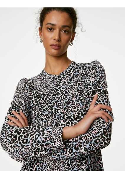 Leopar Desenli Mini Elbise fiyatları
