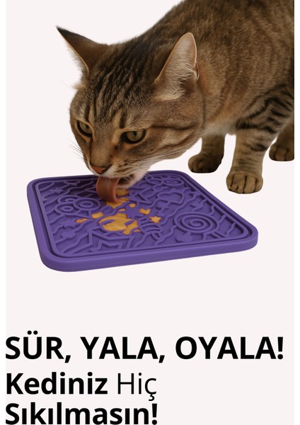 O'yalama Matı Köpek ve Kediler Için Yalama Matı Mor Renkli Vakumlu Yapışkanlı Lickmat modelleri