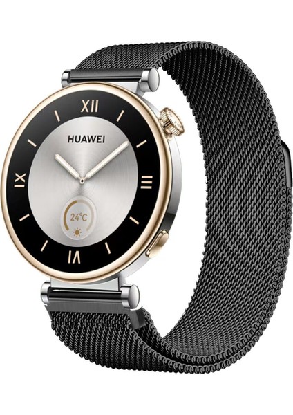 Watch Gt5 Pro 42MM / Gt5 41MM / Gt4 41MM Uyumlu 18 mm Metal Milanese Hasır Kordon – Paslanmaz Çelik, Mıknatıslı Ayarlanabilir Kayış