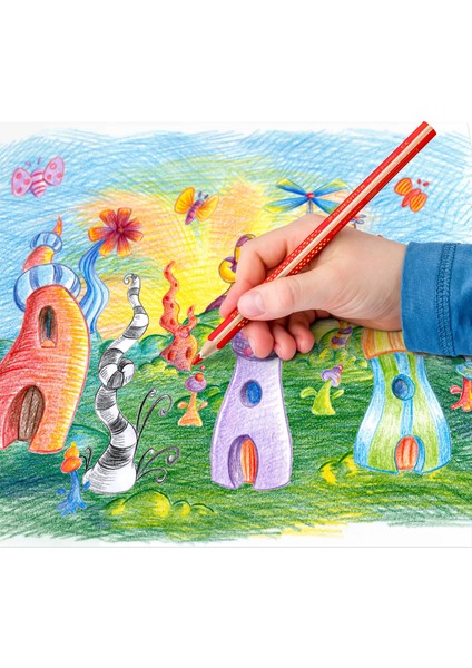 & WizDesign 128 Nc Noris Club Üçgen Jumbo Kuru Boya Kalemleri – Kalemtıraş Hediyeli (10 Veya 12 Renk Seçenekleri)