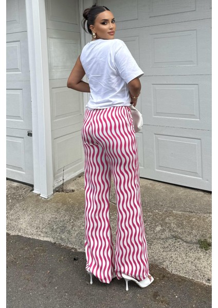 Çizgili Yüksek Bel Pantolon - Salaş Rahat modelleri