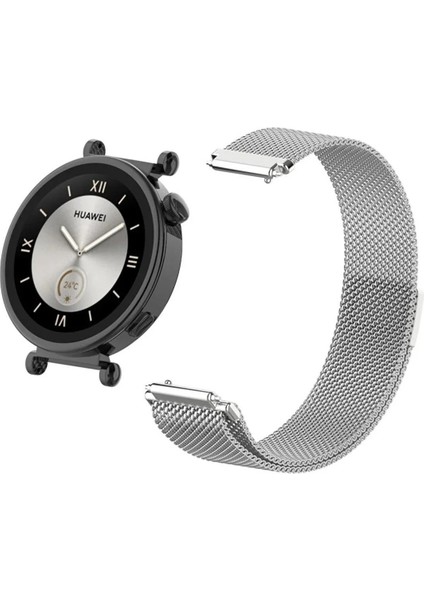 Watch Gt5 Pro 42MM / Gt5 41MM / Gt4 41MM Uyumlu 18 mm Metal Milanese Hasır Kordon – Paslanmaz Çelik, Mıknatıslı Ayarlanabilir Kayış fiyatları