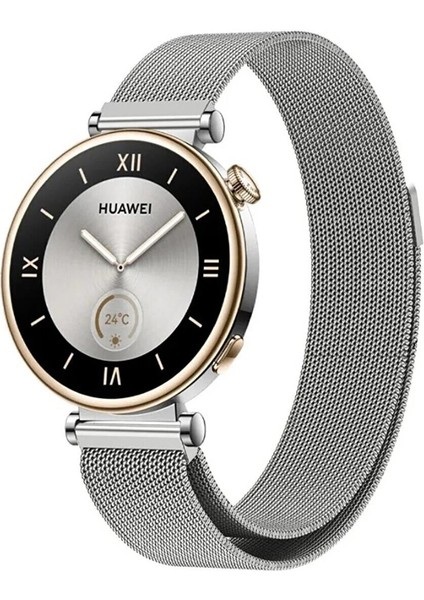 Watch Gt5 Pro 42MM / Gt5 41MM / Gt4 41MM Uyumlu 18 mm Metal Milanese Hasır Kordon – Paslanmaz Çelik, Mıknatıslı Ayarlanabilir Kayış indirimleri