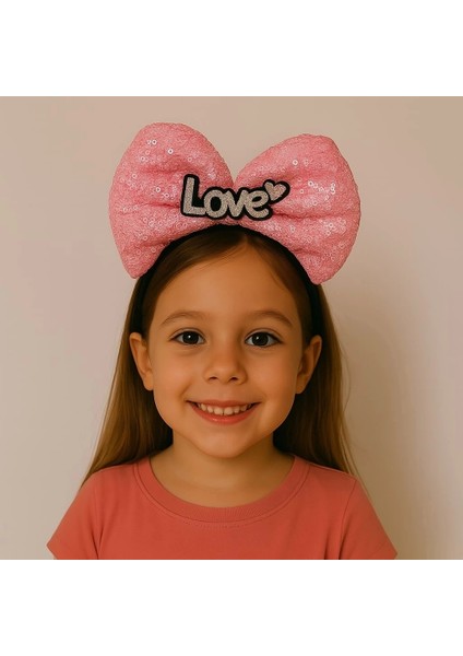 LED Işıklı Love Yazılı Fuşya Fiyonk Taç – Kız Çocuk Parti Tacı fiyatları