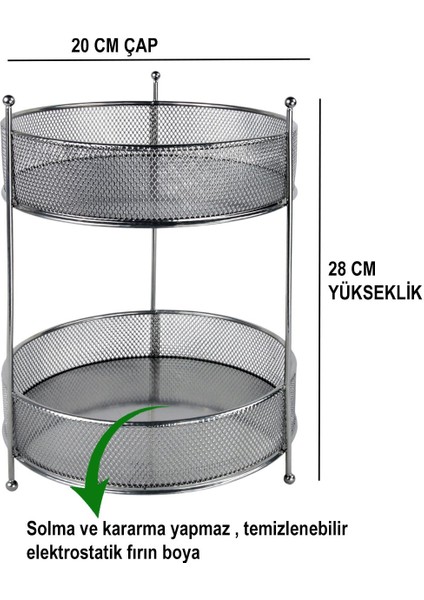 İki Katlı Gümüş Renkli Çok Amaçlı Makaj Ve Takı Organizeri modelleri