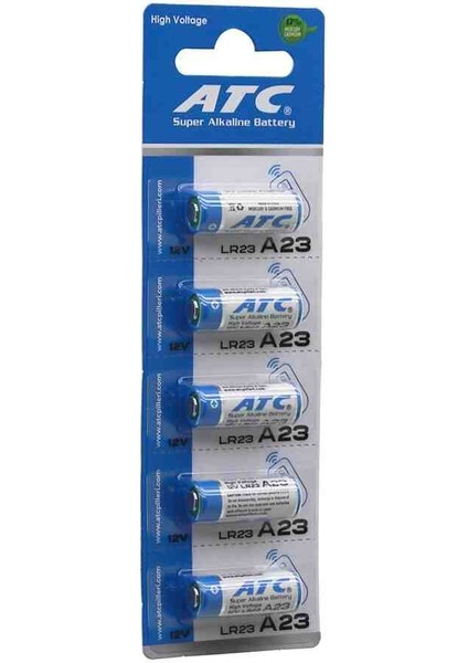 Super Alkaline Battery ( A23 - 23A ) ( LR23 ) Araç & Oto ( Kumanda Pili ) ( 12V ) ( 5li Kart
