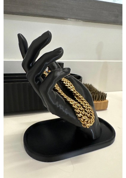 El Şekilli Takı Düzenleyici, Şık Ve Fonksiyonel Tasarım, Siyah Renk