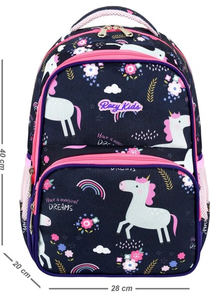 Lisanslı Unicorn Desenli 3'lü Set Okul Çantası,termal Beslenme Çantası ve Kalem Kutusu Seti modelleri
