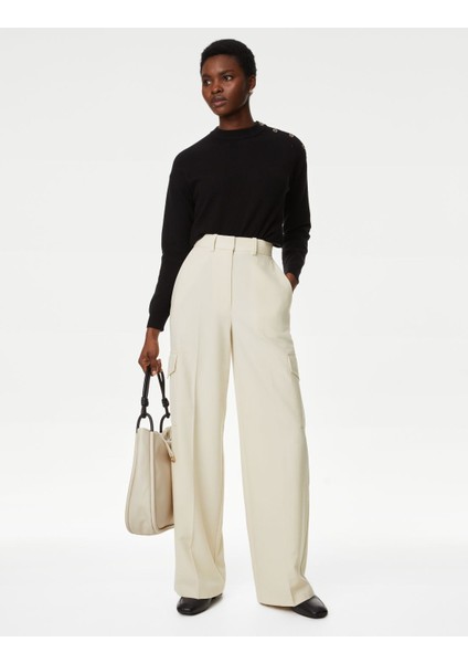 Regular Fit Wide Leg Kargo Pantolon