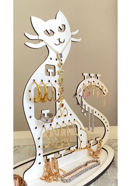 Sevimli Kedi Figürlü Ahşap Takı Düzenleyici, Şık Ve Fonksiyonel Dekoratif Stand fiyatları
