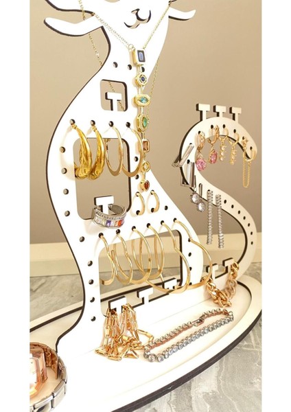 Sevimli Kedi Figürlü Ahşap Takı Düzenleyici, Şık Ve Fonksiyonel Dekoratif Stand modelleri