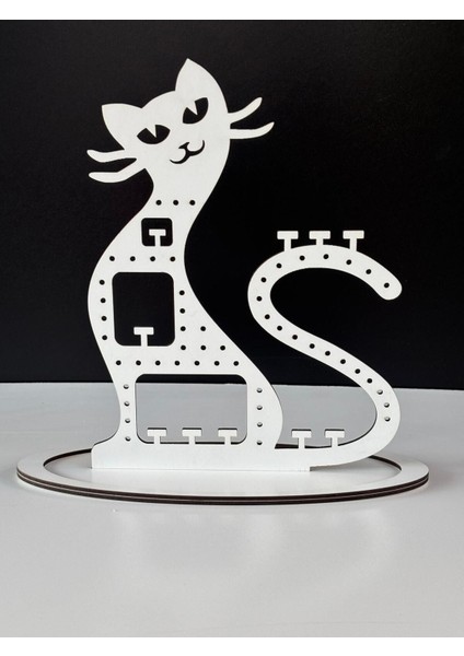 Sevimli Kedi Figürlü Ahşap Takı Düzenleyici, Şık Ve Fonksiyonel Dekoratif Stand fırsatları
