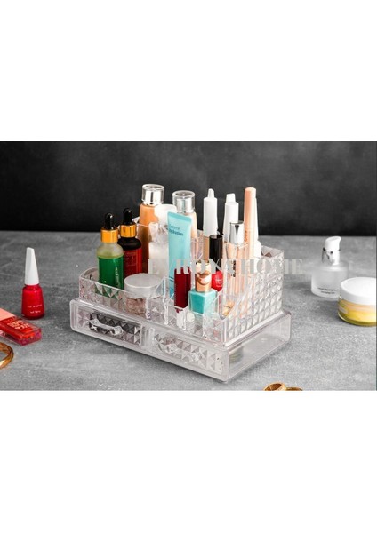Beyaz 2 Katlı 16 Bölmeli Takı Ve Makyaj Organizer Kutusu