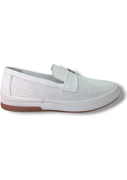 GE0165 Deri Lazerli B Armalı Yazlık Termoaktif Taban Erkek Loafer Ayakkabı fırsatları