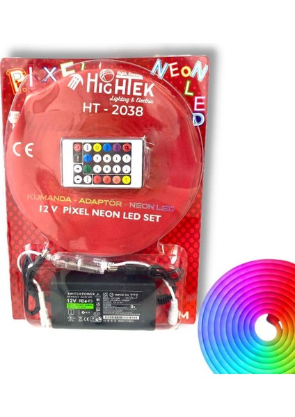 HT-2038 IP65 12VOLT Pixel Neon LED Kumanda Adaptör Set