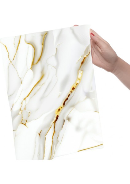 Vinil Beyaz Mermer Desenli Duvar Sticker Kendinden Yapışkanlı 60X30CM fiyatları