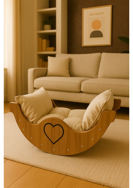 Özel Tasarım Ahşap Sallanır Çocul Beşik