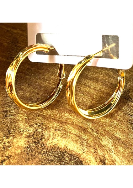 Lüks Figürlü Bronz Renk Halka Küpe fiyatları