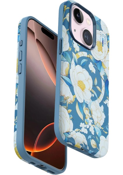 Onegif Iphone 14 Flower Series Magsafe Kapak - Mavi Lzwdr