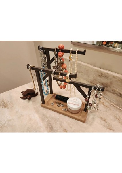 Şık Takı Düzenleyici, Kolye ve Bileklik Askısı, Dekoratif Stand, Siyah Renk modelleri