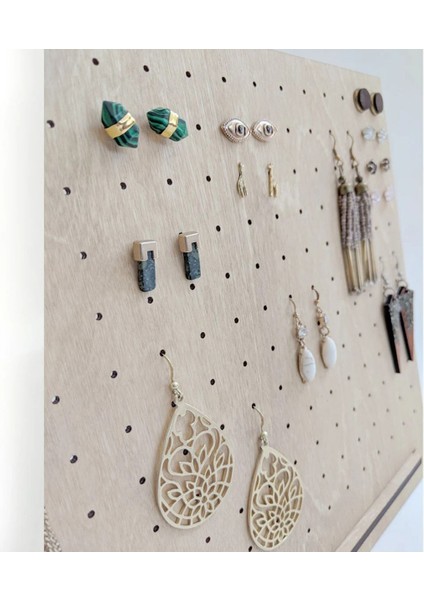 Ahşap Takı Düzenleyici, Şık ve Minimalist Küpe Askısı, Dekoratif Organizer fırsatları