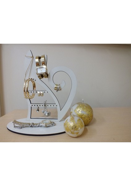 Ahşap Lazer Kesim Mdf Kedi Takılık, Krem Renkli, Şık ve Kullanışlı Tasarım