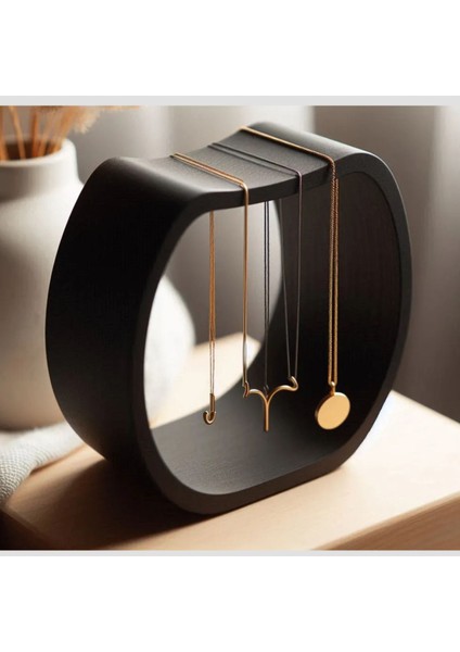 Şık Çok Amaçlı Kolye Ve Takı Tutucu, Siyah Renkli Stand