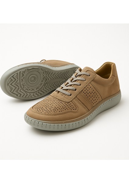 GR0344 Hakiki Nubuk Deri Dikişli Hafif Poli Taban Erkek Sneaker Spor Ayakkabı modelleri