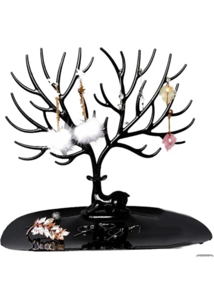 Şık Siyah Geyik Tasarımlı Takı Ve Mücevher Standı, Organizer Ve Dekorasyon İçin Mükemmel fiyatları