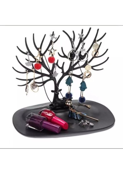 Şık Siyah Geyik Tasarımlı Takı Ve Mücevher Standı, Organizer Ve Dekorasyon İçin Mükemmel modelleri