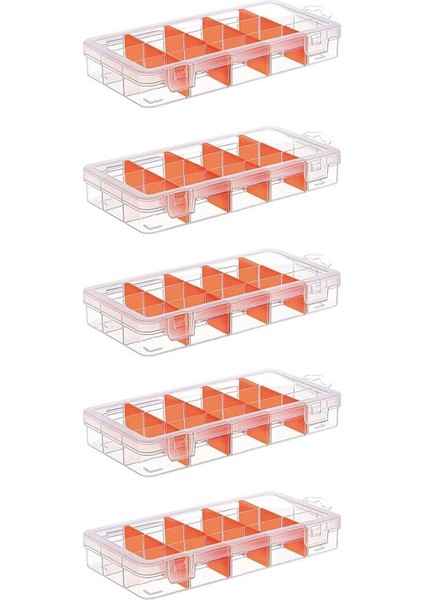 15 Bölmeli Çok Renkli Ayarlanabilir Takı Organizer, Düzenleyici Kutusu (3 Adet)