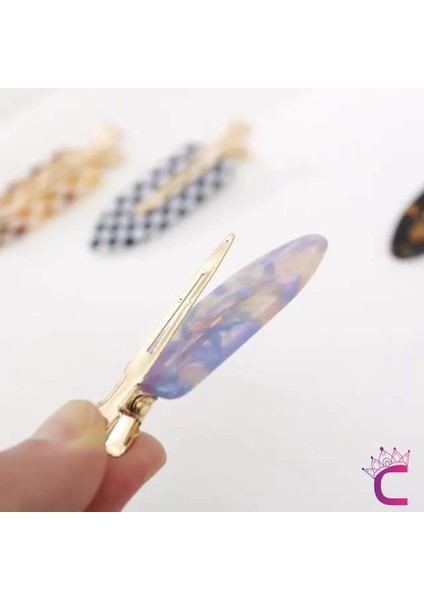 Asetat Iz Yapmayan 2'li Saç Makyaj Cilt Bakımı Klips Toka Seti - Kadın Kuaför Pens Saç Tokası Renk-2 modelleri